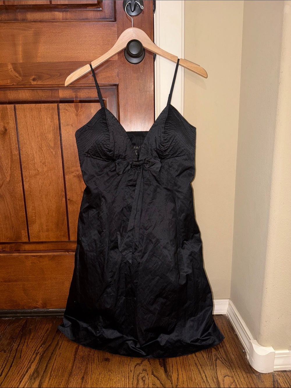 Laundry by Segal Black Spaghetti Strap Satin Dress -Women's Evening Dress